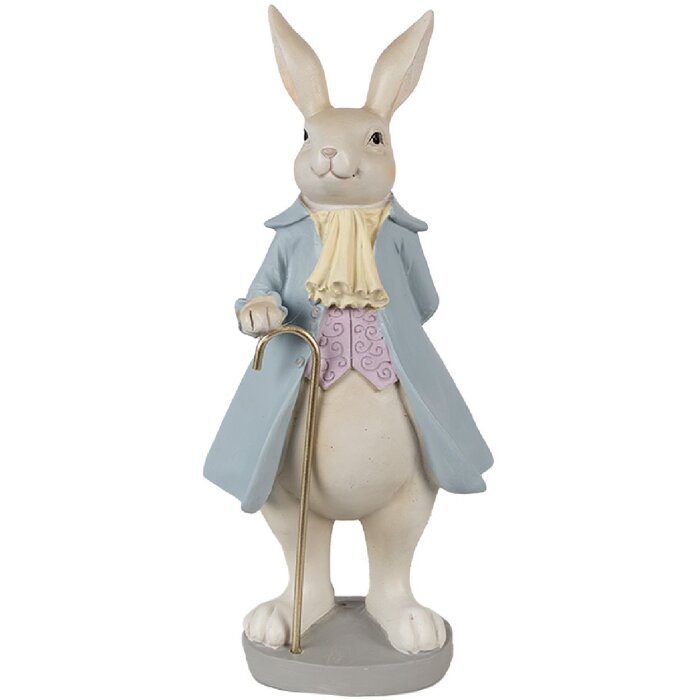 Clayre & Eef 6PR4015 Decoration Rabbit 12x9x26 cm Beige Blue