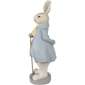 Clayre & Eef 6PR4015 Decoration Rabbit 12x9x26 cm Beige Blue