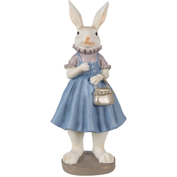 Clayre & Eef 6PR4016 Decorative Rabbit Beige Blue 12x10x27 cm