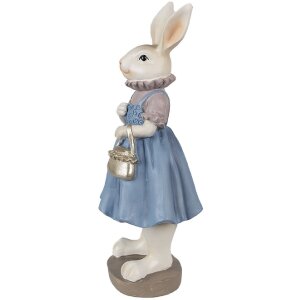 Clayre & Eef 6PR4016 Decorative Rabbit Beige Blue 12x10x27 cm