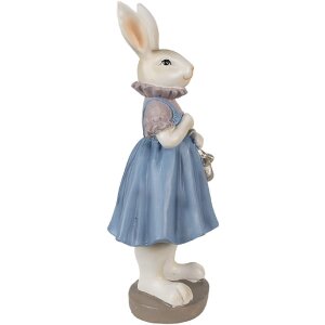 Clayre & Eef 6PR4016 Decorative Rabbit Beige Blue 12x10x27 cm