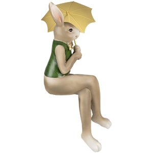 Clayre & Eef 6PR4020 Decorative Rabbit 22x18x43 cm Brown Green