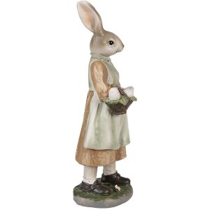 Clayre & Eef 6PR4026 Decorative Rabbit Brown Green 9x8x25 cm Polyresin