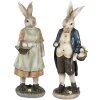 Clayre & Eef 6PR4026 Decorative Rabbit Brown Green 9x8x25 cm Polyresin