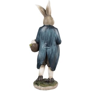 Clayre & Eef 6PR4027 Decorative Rabbit Brown Blue 9x7x25 cm