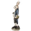 Clayre & Eef 6PR4027 Decorative Rabbit Brown Blue 9x7x25 cm