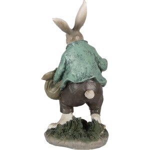 Clayre & Eef 6PR4028 Decorative Rabbit 18x16x32cm Brown Green