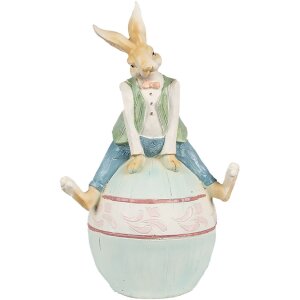 Clayre & Eef 6PR4029 Decorative Rabbit Brown Blue...