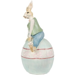 Clayre & Eef 6PR4029 Decorative Rabbit Brown Blue 15x12x25 cm