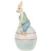 Clayre & Eef 6PR4029 Decorative Rabbit Brown Blue 15x12x25 cm