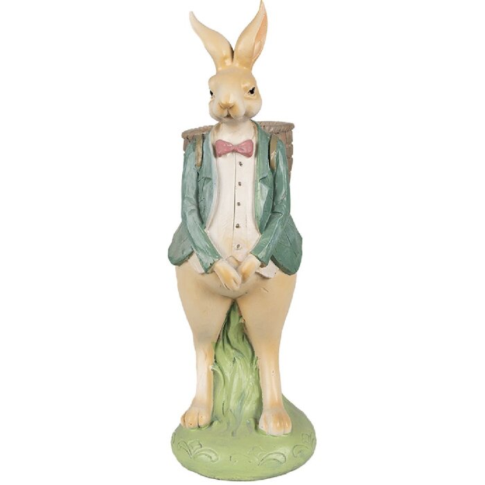 Clayre & Eef 6PR4031 Decorative Rabbit Brown Green 11x11x30 cm