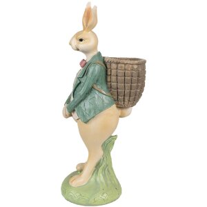 Clayre & Eef 6PR4031 Decorative Rabbit Brown Green 11x11x30 cm