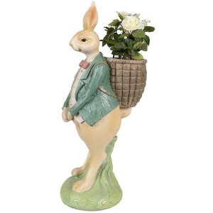 Clayre & Eef 6PR4031 Decorative Rabbit Brown Green 11x11x30 cm