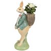 Clayre & Eef 6PR4031 Decorative Rabbit Brown Green 11x11x30 cm