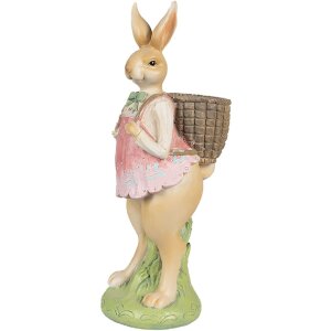 Clayre & Eef 6PR4032 Decorative Rabbit 11x11x31cm Brown Pink