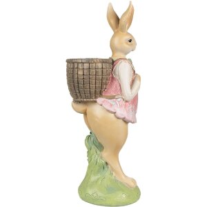 Clayre & Eef 6PR4032 Decorative Rabbit 11x11x31cm Brown Pink