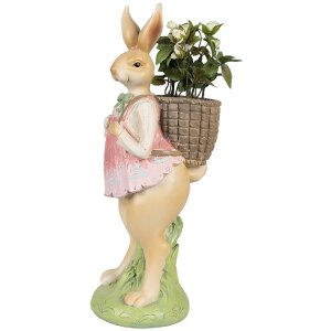 Clayre & Eef 6PR4032 Decorative Rabbit 11x11x31cm Brown Pink