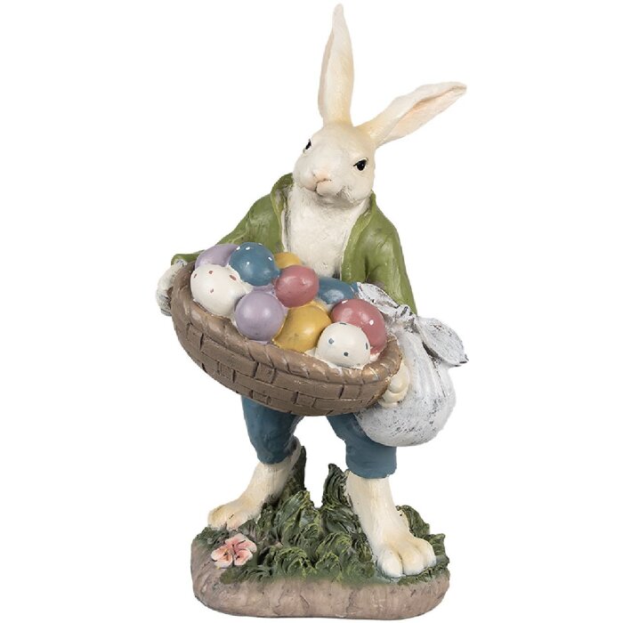 Clayre & Eef 6PR4035 Decorative Rabbit 18x16x32cm Beige Green