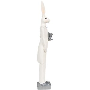 Clayre & Eef 6PR4036 Decorative Rabbit White 6x7x32 cm Polyresin