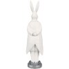 Clayre & Eef 6PR4038 Decorative Rabbit White Silver-coloured 9x8x30 cm