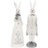 Clayre & Eef 6PR4038 Decorative Rabbit White Silver-coloured 9x8x30 cm