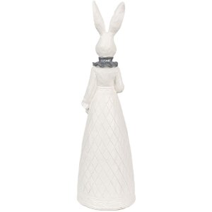 Clayre & Eef 6PR4039 Decorative Rabbit White Silver-coloured 10x9x30 cm