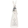 Clayre & Eef 6PR4039 Decorative Rabbit White Silver-coloured 10x9x30 cm