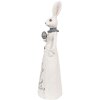 Clayre & Eef 6PR4039 Decorative Rabbit White Silver-coloured 10x9x30 cm