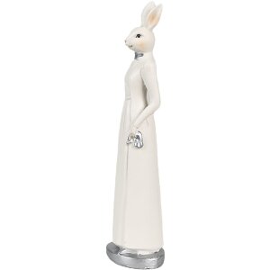 Clayre & Eef 6PR4045 Decorative Rabbit White 5x5x20 cm