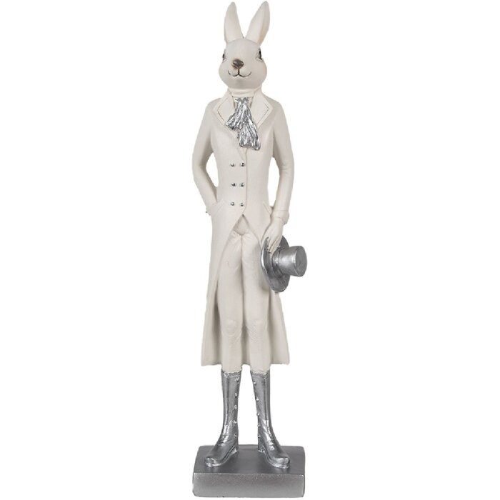 Clayre & Eef 6PR4046 Decorative Rabbit White 9x7x34 cm Polyresin