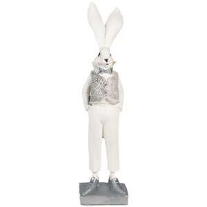 Clayre & Eef 6PR4047 Decorative Rabbit White Silver...