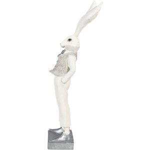 Clayre & Eef 6PR4047 Decorative Rabbit White Silver...