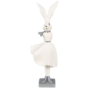 Clayre & Eef 6PR4048 Decorative Rabbit White Silver...