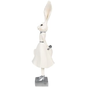 Clayre & Eef 6PR4048 Decorative Rabbit White Silver...