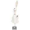 Clayre & Eef 6PR4048 Decorative Rabbit White Silver 13x11x37 cm