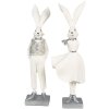 Clayre & Eef 6PR4048 Decorative Rabbit White Silver 13x11x37 cm