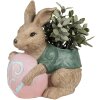 Clayre & Eef 6PR4050 Flower Pot Rabbit Brown Green 27x16x30 cm