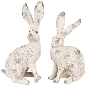 Clayre & Eef 6PR4052 Decorative Rabbit Beige 15x10x26 cm