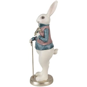 Clayre & Eef 6PR4055 Decorative Rabbit White Blue...