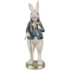 Clayre & Eef 6PR4055 Decorative Rabbit White Blue 12x10x32 cm