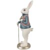 Clayre & Eef 6PR4055 Decorative Rabbit White Blue 12x10x32 cm