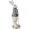 Clayre & Eef 6PR4055 Decorative Rabbit White Blue 12x10x32 cm