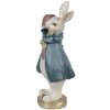 Clayre & Eef 6PR4057 Candle Holder Rabbit White Blue 10x8x20 cm