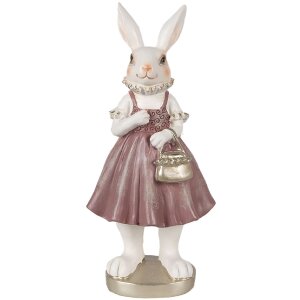 Clayre & Eef 6PR4059 Decorative Rabbit White Pink...