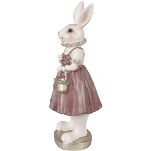 Clayre & Eef 6PR4059 Decorative Rabbit White Pink...