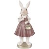 Clayre & Eef 6PR4059 Decorative Rabbit White Pink 12x10x27 cm