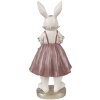 Clayre & Eef 6PR4059 Decorative Rabbit White Pink 12x10x27 cm