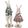 Clayre & Eef 6PR4059 Decorative Rabbit White Pink 12x10x27 cm