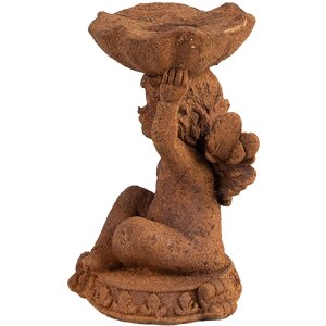 Clayre & Eef 6PR4069 Candle Holder Angel Brown 7x7x12 cm