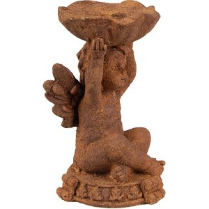 Clayre & Eef 6PR4069 Candle Holder Angel Brown 7x7x12 cm